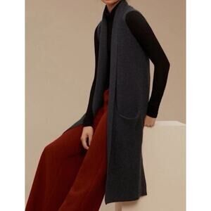 Aritzia Wilfred Dunkirk Long Sweater Vest | Merino Wool Knit Duster-NWT Small